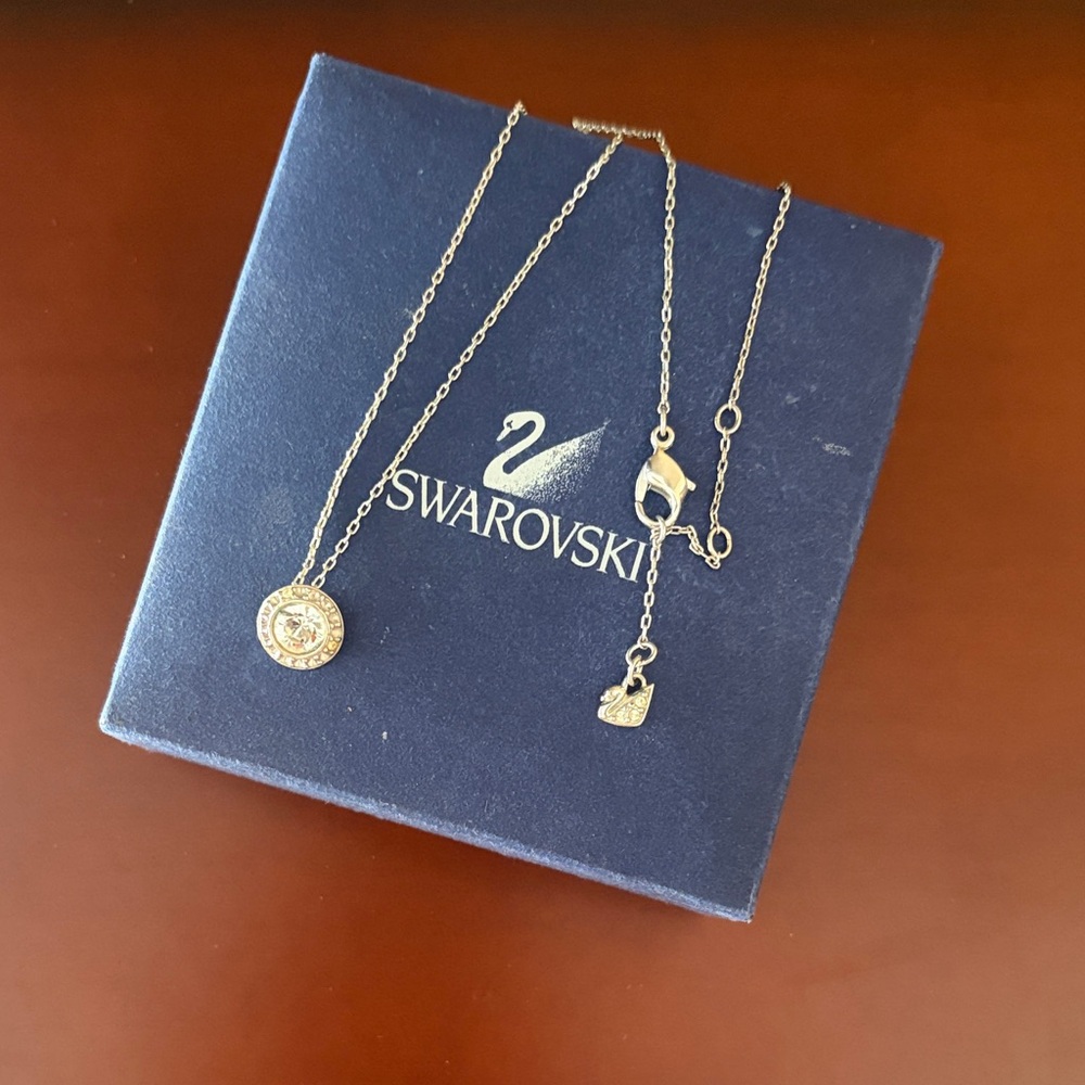 Swarovski Gold-Tone Necklace with Round Pendant